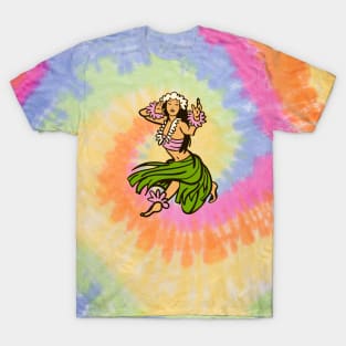 Vintage Hawaiian Hula Dancer Cartoon // Retro Hula Girl C T-Shirt